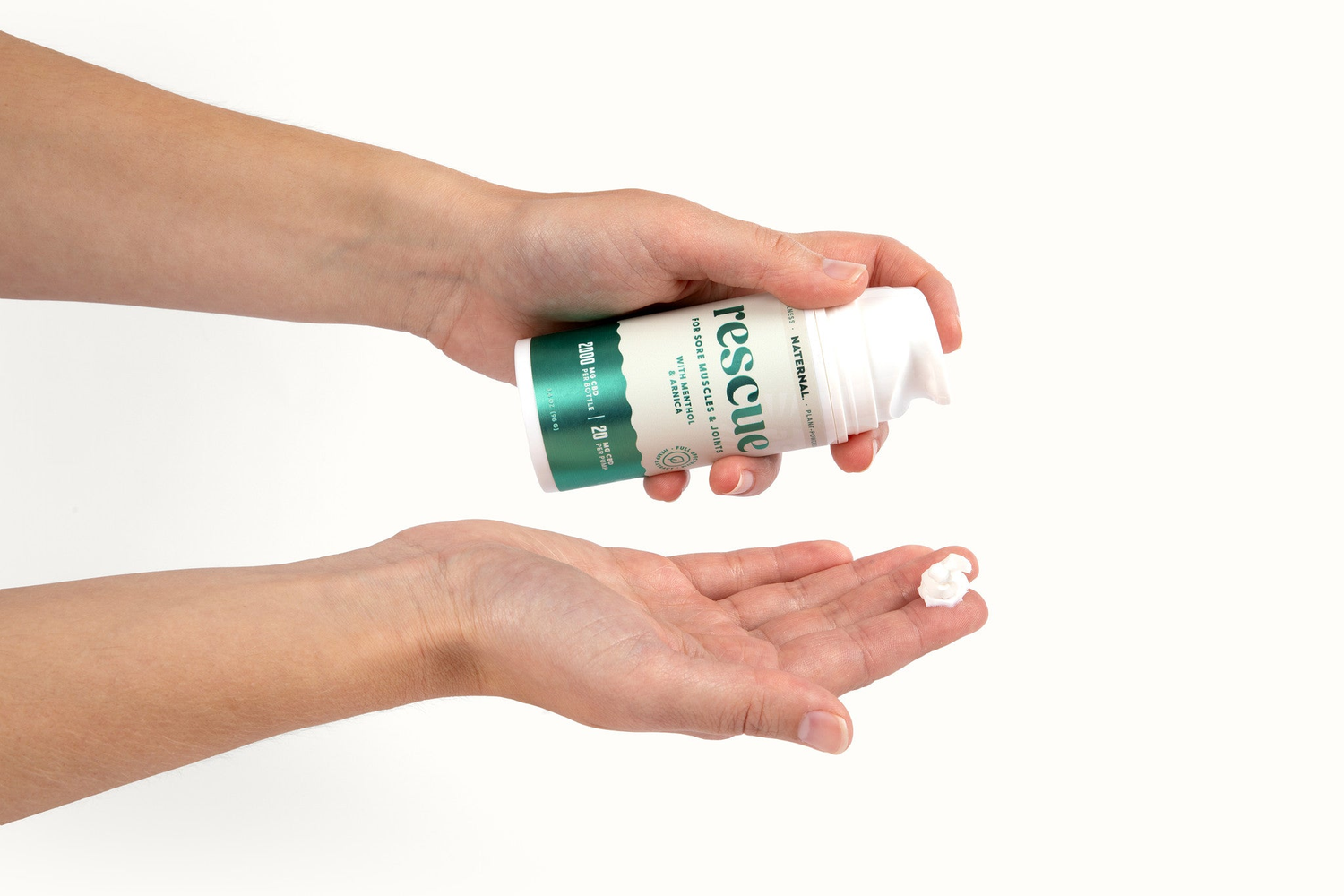 CBD Rescue Muscle cream at the bottom of steps while someone ties running shoes