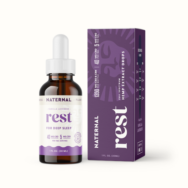 Rest Drops | Hemp-Derived CBD + CBN Sleep Tincture | Naternal