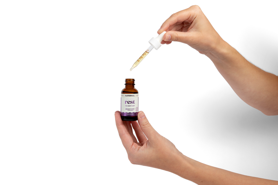 Rest Drops, dropper drawn from the bottle